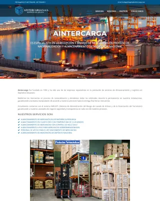 Captura del sitio de Aintercarga