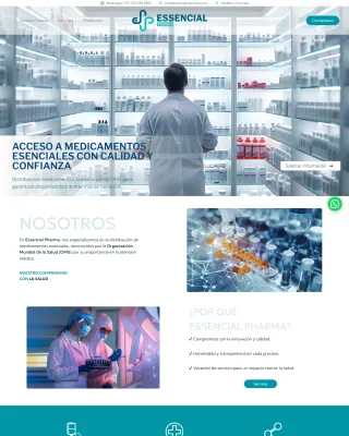 Captura del sitio de Essencial Pharma