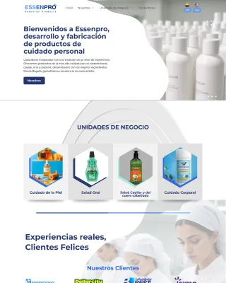 Captura del sitio de Essenpro