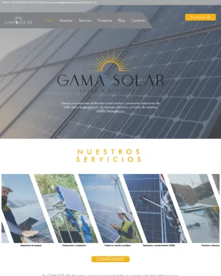 Captura del sitio de Gama Solar