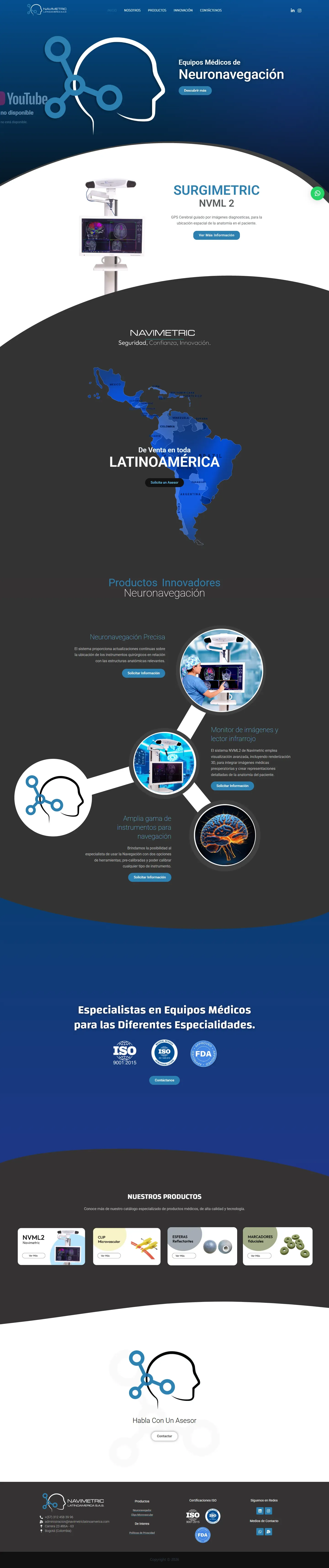 Captura del sitio de Navimetric