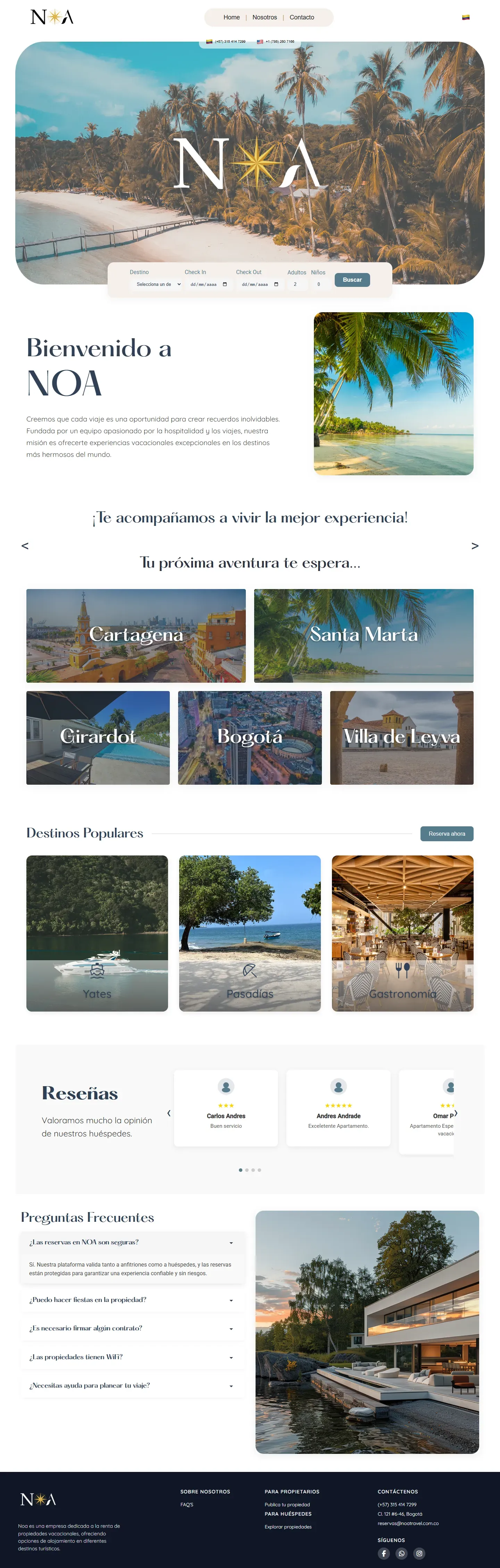 Captura del sitio de Noa