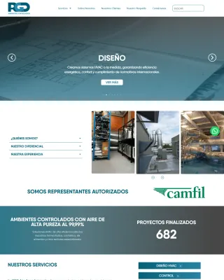 Captura del sitio de RGD Aire Acondicionado